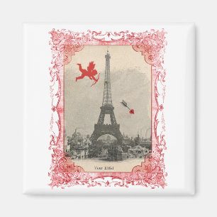 Aimant vintage de Valentine de cupidon de Paris