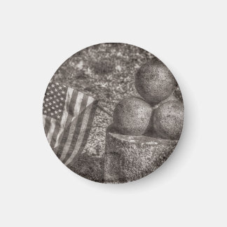 Aimant Vintage des boules canons de la guerre civile amér