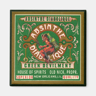 Aimant vintage d'étiquette d'absinthe