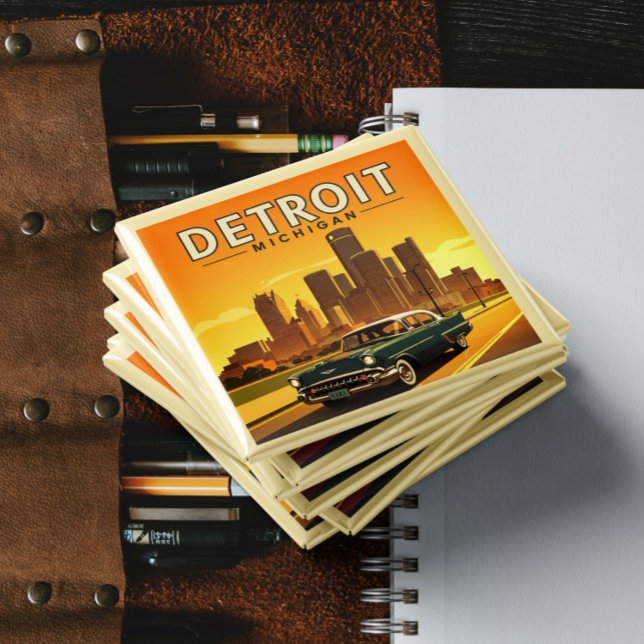 Aimant Vintage Detroit Michigan (Créateur téléchargé)