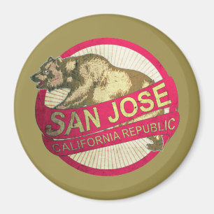 Aimant vintage d'ours de San Jose la Californie
