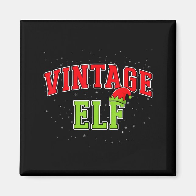 Aimant Vintage Elf Christmas Family Matching Group Xmas  (Devant)