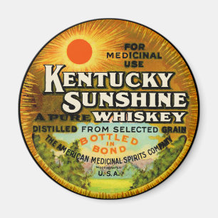 Aimant Vintage Étiquette Whiskey Kentucky