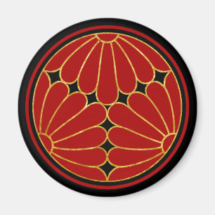 Aimant Vintage Faux Gold Kiku Chrysanthemum Mon Graphisme