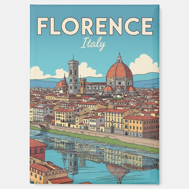 Aimant Vintage Florence Italie Voyage (Recto)