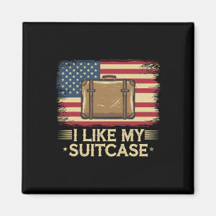 Aimant Vintage Funny J'Aime Ma Valise Trump Mème 1