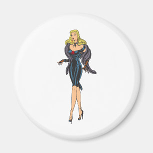 Aimant Vintage Gorgeous Glamor Girl Retro Blonde Pinup