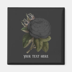 Aimant Vintage Gothic Black Roses Personalized
