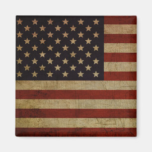 Aimant vintage Grunge American Flag