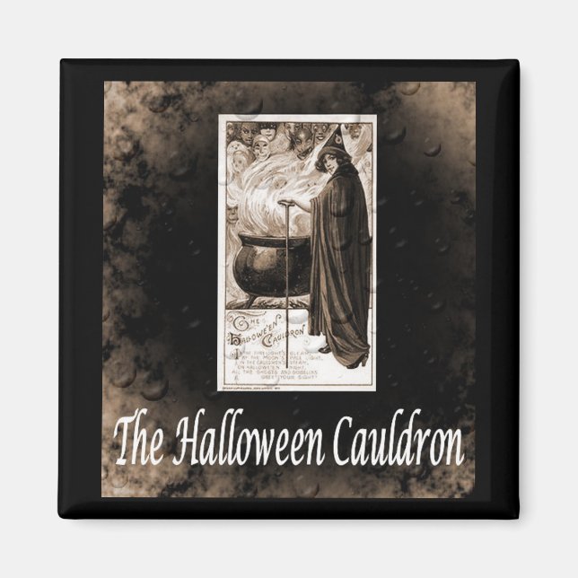Aimant Vintage Halloween Cauldron (Devant)