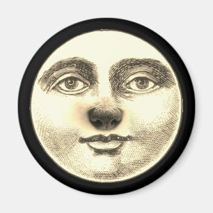 Aimant Vintage homme dans la lune chiot nez chien nez whi