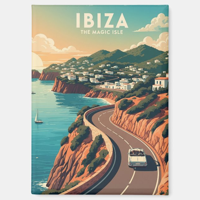 Aimant Vintage Ibiza Espagne Voyage (Recto)