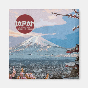 Aimant Vintage Japon Mt Fuji Travel