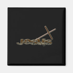 Aimant Vintage Jésus Christ transportant la croix