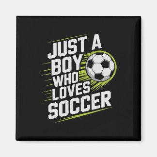 Aimant Vintage Juste un garçon qui aime jouer au football