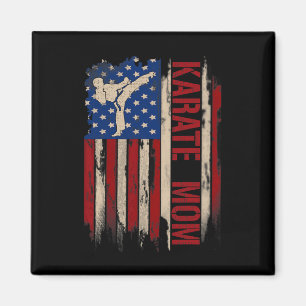 Aimant Vintage Karate Maman Américaine Usa Drapeau Le Kic