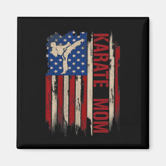 Aimant Vintage Karate Maman Américaine Usa Drapeau Le Kic