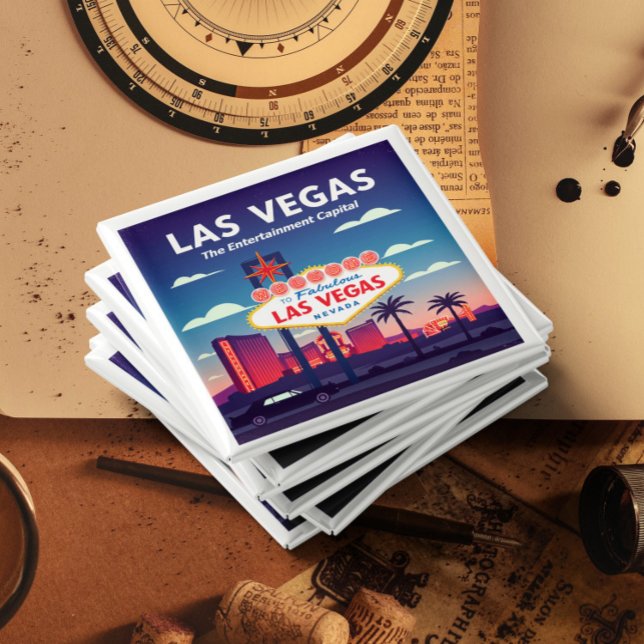 Aimant Vintage Las Vegas Nevada (Créateur téléchargé)