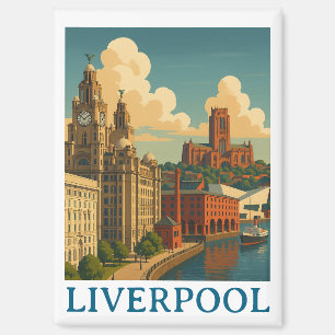 Aimant Vintage Liverpool England Travel City View