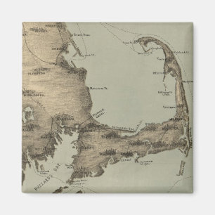 Aimant Vintage map of Cape Cod (1885)