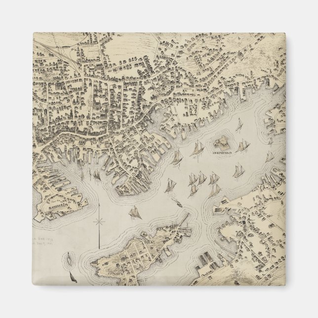 Aimant Vintage Map of Gloucester Massachusetts (Devant)