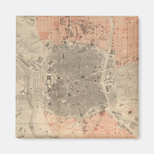 Aimant Vintage Map of Madrid Spain