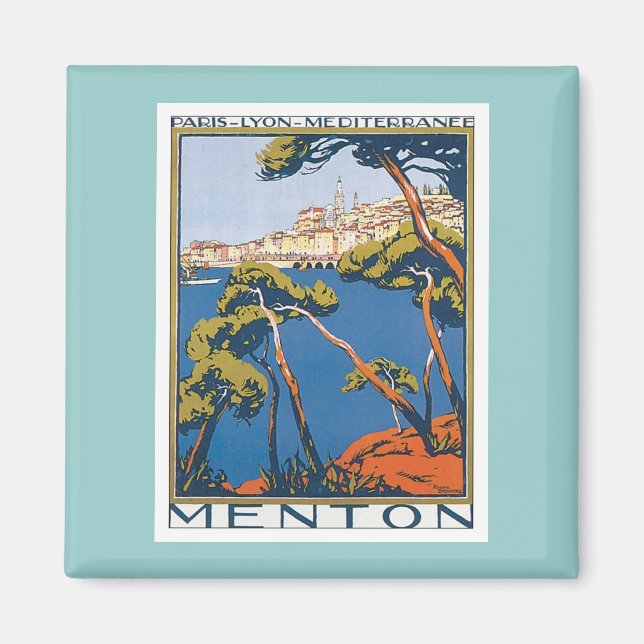 Aimant Vintage Menton France (Devant)