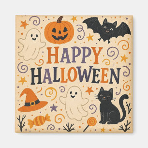 Aimant Vintage, mignonne chauve-souris d'halloween, fantô