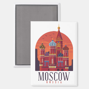 Aimant Vintage Moscou Russie Kremlin Skyline