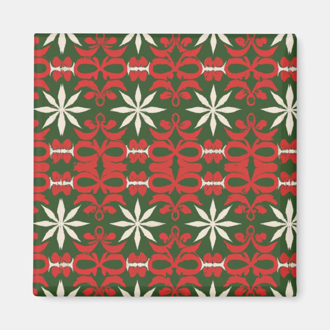 Aimant Vintage motif Noël/hiver (Devant)