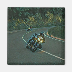 Aimant vintage motorcycle art