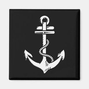 Aimant Vintage Nautique Distante Nautique Grungy Blanc A