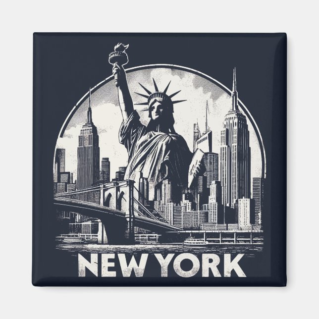 Aimant Vintage New York (Devant)