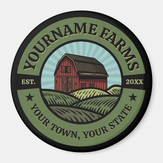 Aimant Vintage NOM AJOUT DE L'Étanche Campagne Agricole (Devant)