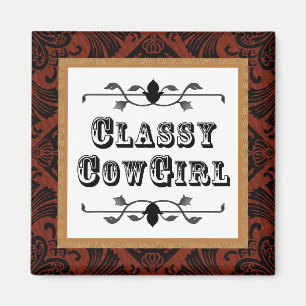 Aimant vintage occidental de style de cow-girl