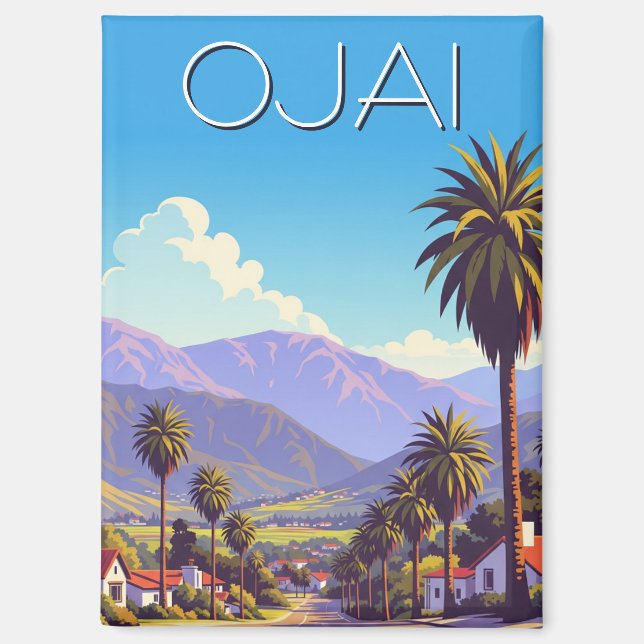 Aimant Vintage Ojai Californie (Recto)