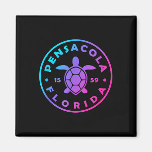Aimant Vintage Pensacola Floride Tortue de mer Tie Dye Be