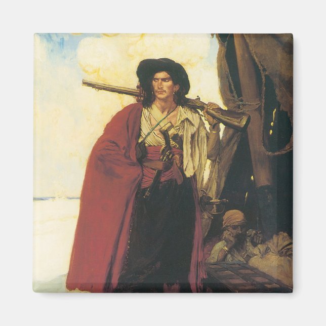 Aimant Vintage Pirates Buccaneer était un camarade pittor (Devant)