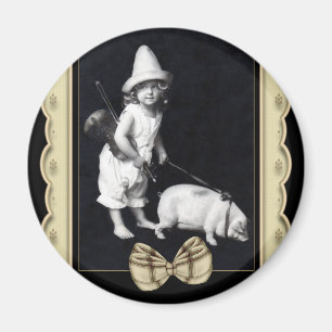 Aimant vintage porcin et d'I de photographie de