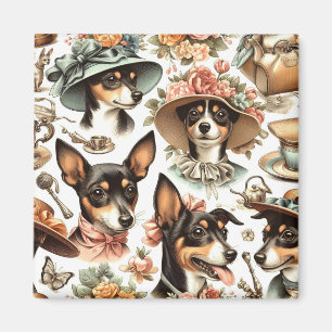 Aimant Vintage Rat Terrier sans fil