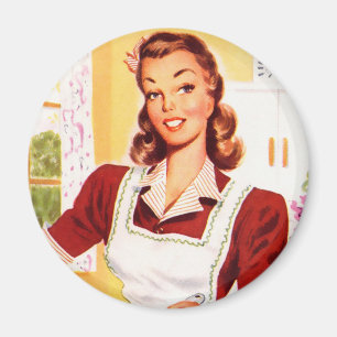 Aimant Vintage Retro Femmes Kitsch les années 50 Cuisine 