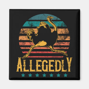 Aimant Vintage Retro Sunset Allégué Ostrich Drôle Oise