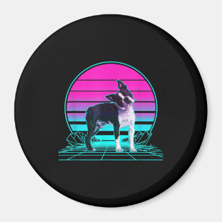 Aimant Vintage Retro Sunset Boston Terrier T-Shirt