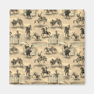 Aimant Vintage Retro Western Rodeo Cowboy 