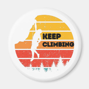 Aimant Vintage Rock Escalade Retro Climber Silhouette