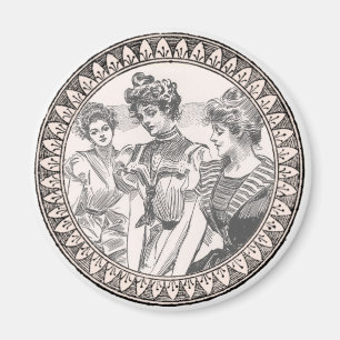 Aimant Vintage Romance Couple : Antique Rose Girly Love