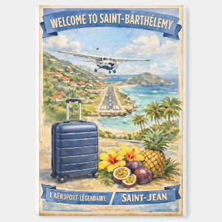 Aimant Vintage Saint-Barthélemy Airport /
