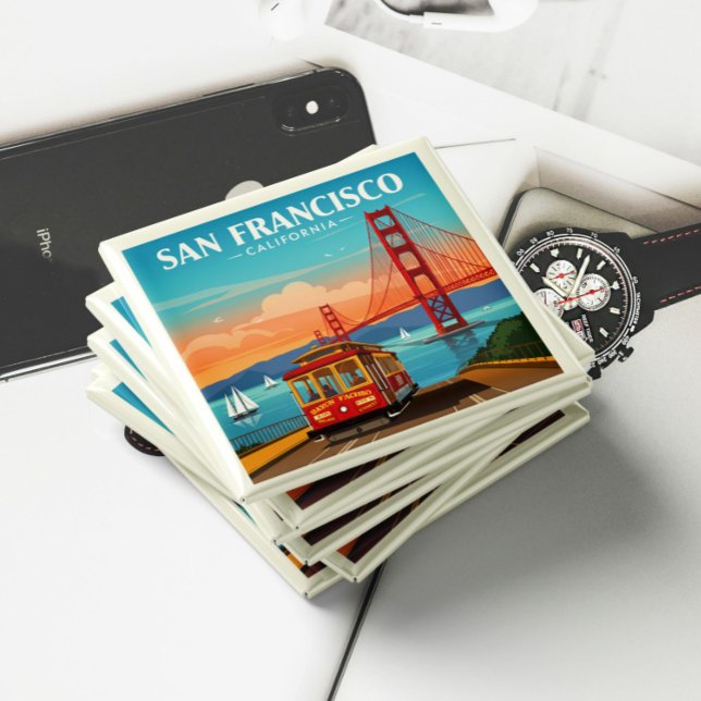 Aimant Vintage San Francisco Californie (Créateur téléchargé)