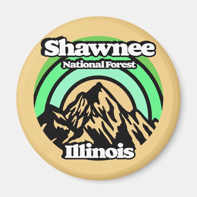 Aimant Vintage Shawnee National Forest Illinois (Devant)