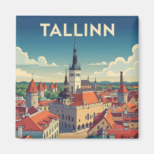 Aimant Vintage Tallinn Estonie Voyage